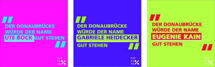 Namensvorschläge von Frauenpersönlichkeiten für die neue Donaubrücke