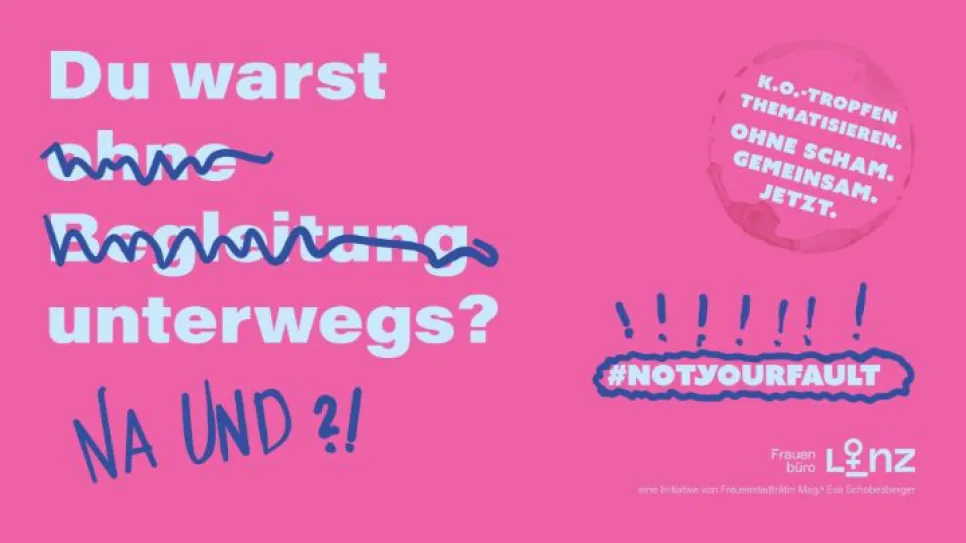 Kampagne mit Text in rosa
