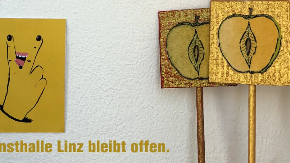 Bild Kunstwerke von Helga schager und Silke Müller zur Ausstellung die Fotzengalerie gastiert in der Kunsthalle