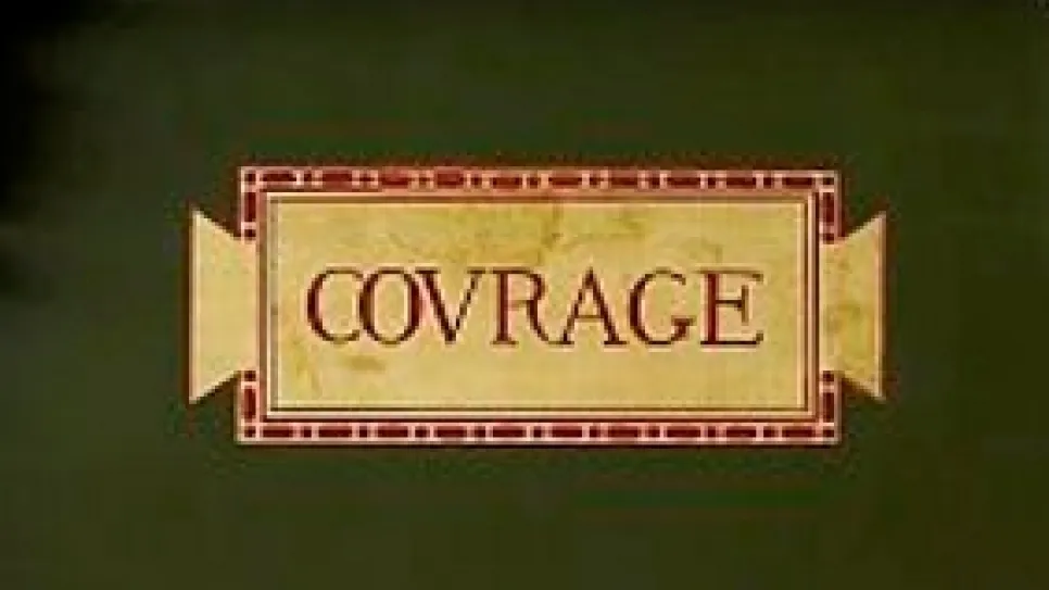 Grafik mit "COVRAGE" auf grünem Hintergrund.