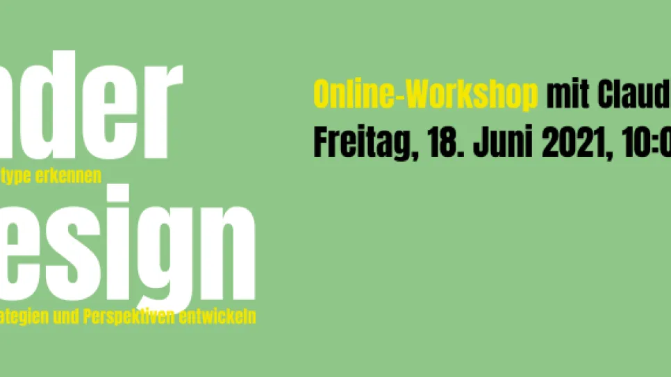 Titelbild Workshop Gender & Design; Design: Rebekka Hochreiter
