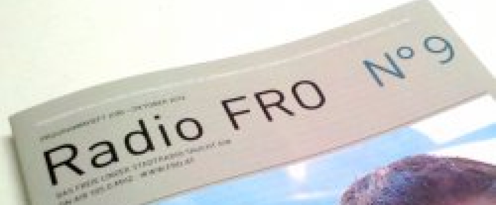 Zeitschriftencover mit der Aufschrift "Radio FRO Nr. 9".