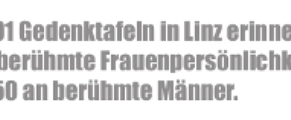 Textgrafik mit Zahlen über Gedenktafeln in Linz, hervorgehobene Acht.