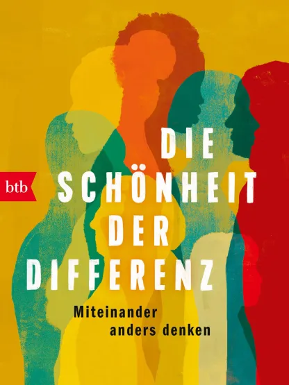 Buntes Buchcover mit Silhouetten und Titel "Die Schönheit der Differenz".
