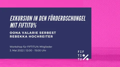 Workshop-Ankündigung auf pinkem Hintergrund, Text in Weiß.