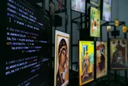 Kritina Tica´s Intallation Digital Prayer, Text and Icons visible