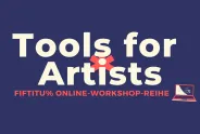 Tools for Artists, FIFITIU% Online-Workshop-Reihe, Logo mit Laptop-Symbol.
