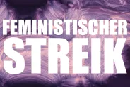 Feministischer Streik-Logo mit lila Hintergrund.