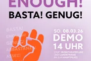 Internationaler feministischer Kampftag Plakat mit erhobener Faust.