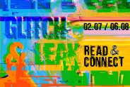 Buntes Glitch-Design mit „READ &amp; CONNECT“, Daten: 02.07 / 06.08.