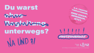 Kampagne mit Text in rosa