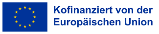 Logo der Europäischen Union, 12 gelbe Sterne auf blauem Hintergrund.