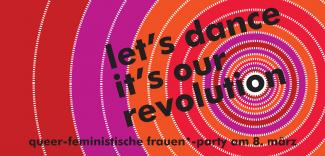 Flyer: Queer-feministische Frauen*-Party am 8. März