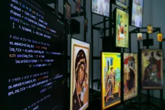 Kritina Tica´s Intallation Digital Prayer, Text and Icons visible