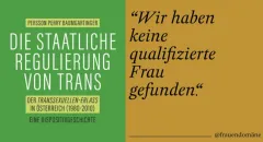Buchcover mit Text neben einem Zitat: "Wir haben keine qualifizierte Frau gefunden."